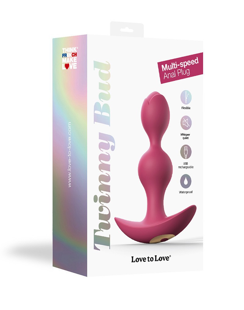 Love to Love Twinny Bud vibrerende anaalplug – pruimpaars - Image 5