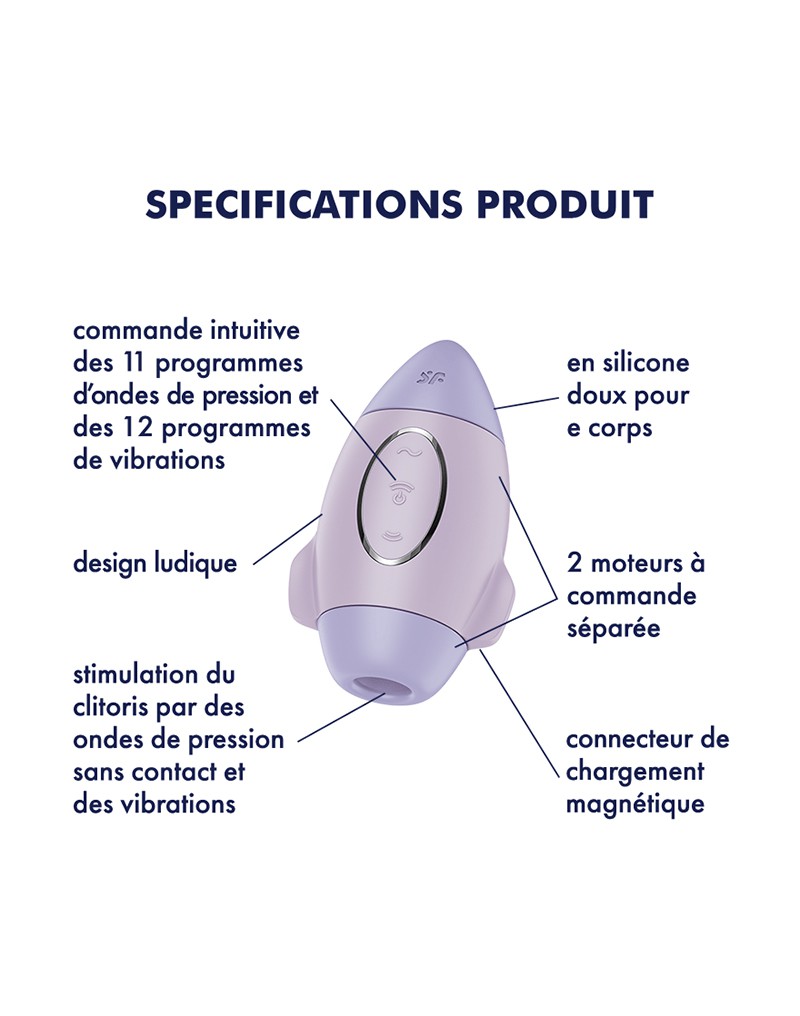 Satisfyer Mission Control luchtdrukvibrator – paars - Image 10