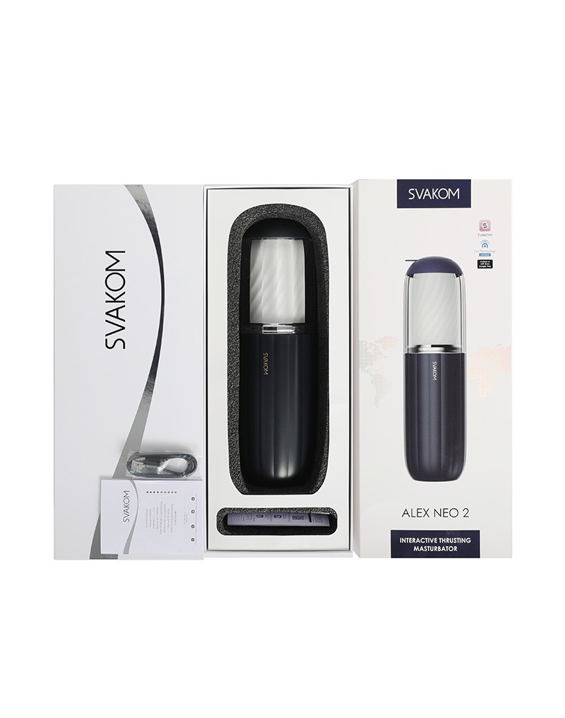 SVAKOM Alex Neo 2 interactieve masturbator met app-bediening – donkerblauw - Image 3