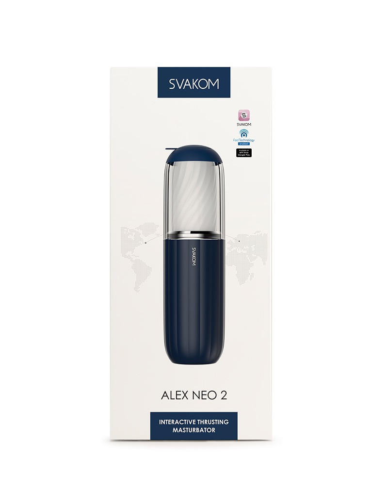 SVAKOM Alex Neo 2 interactieve masturbator met app-bediening – donkerblauw - Image 2